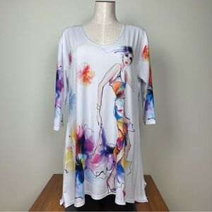 Valentina Rhinestone Embellished Artsy Tunic Top